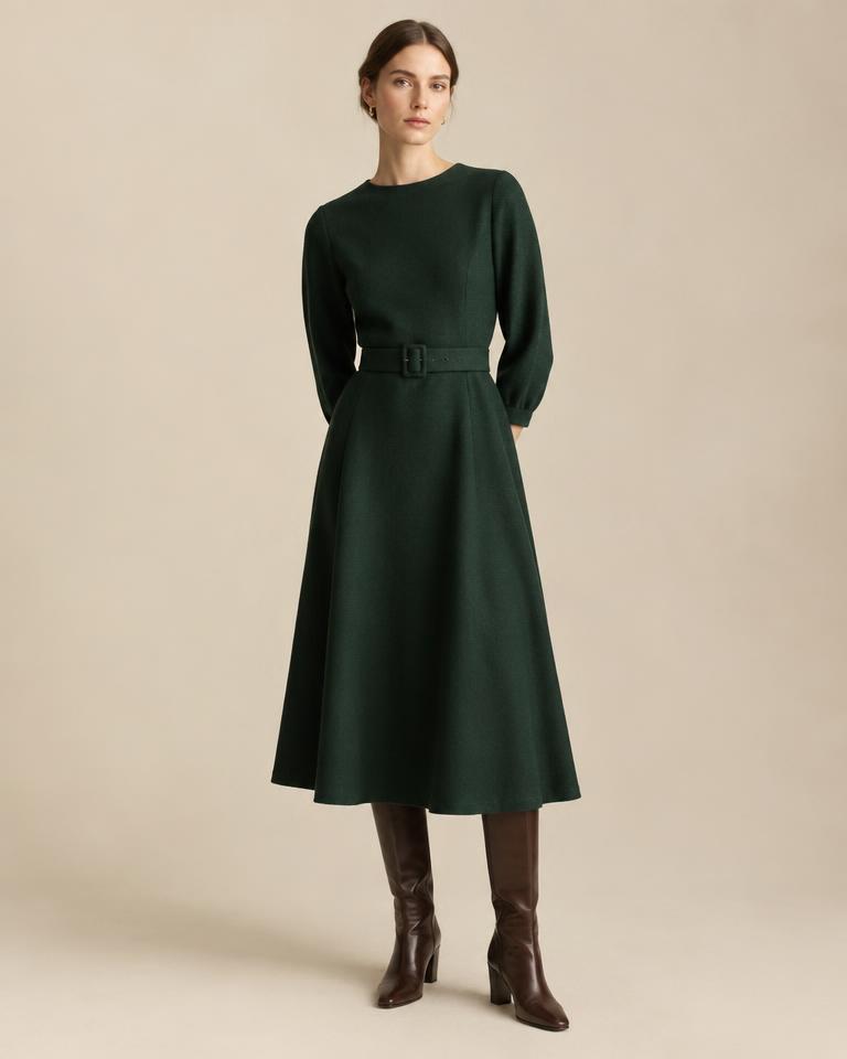 Green Belted Day Dress