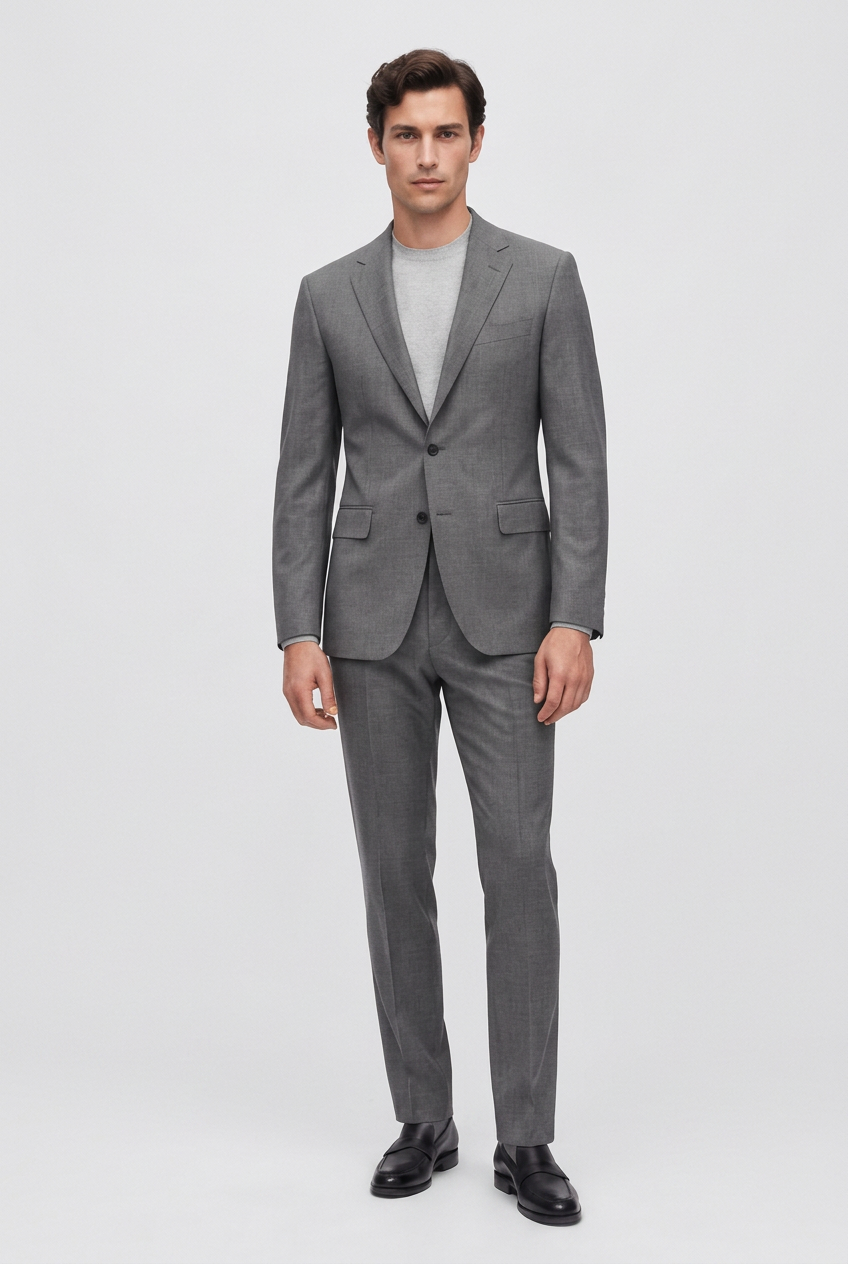 Mid Grey Tailored Suit, front view